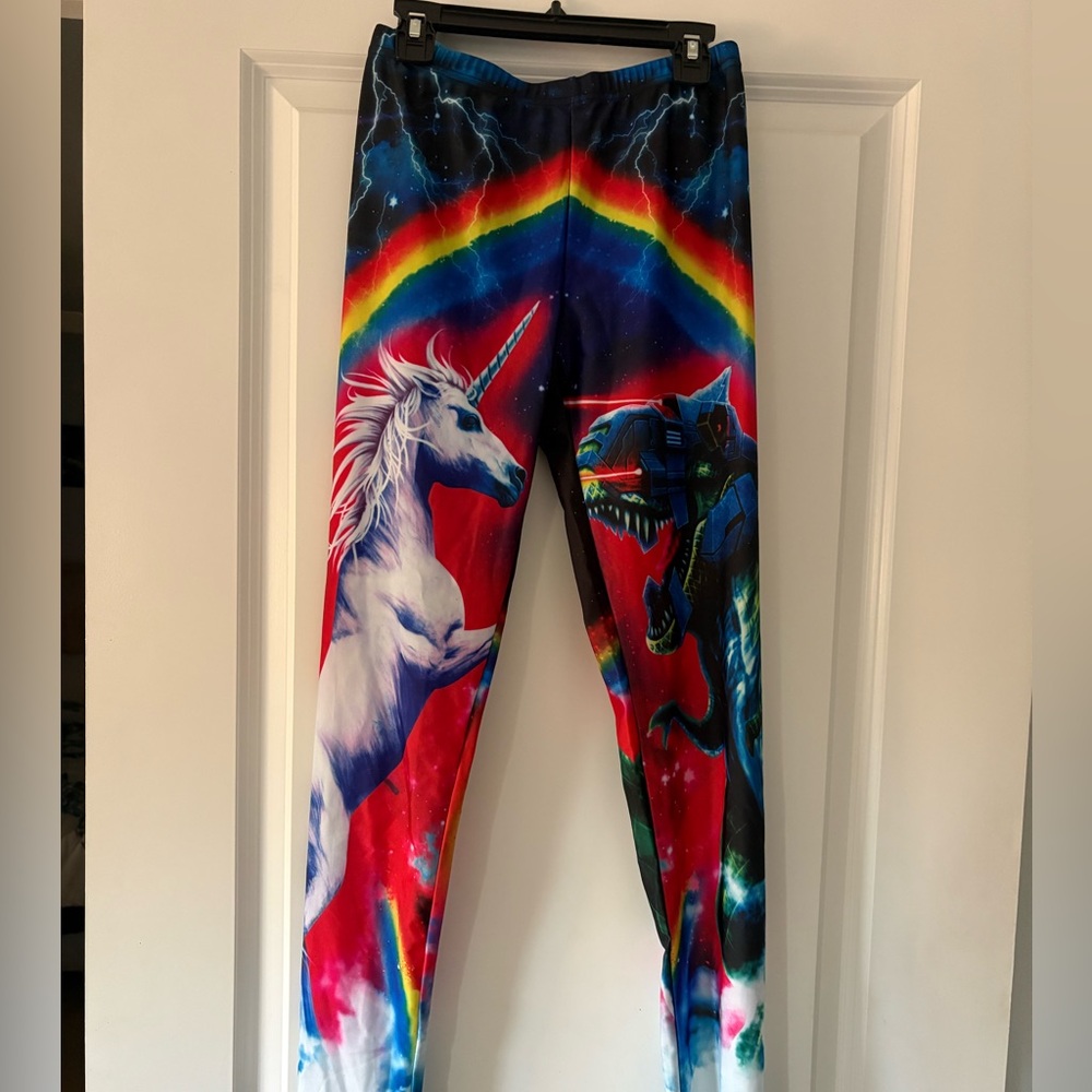 Unicorn and Dinosaur Unisex Leggings